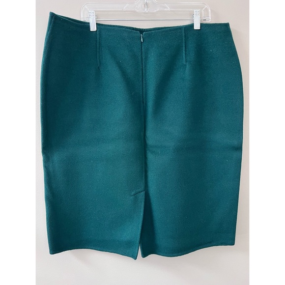Talbots Jewel Green Wool Blend Skirt - Picture 2 of 11
